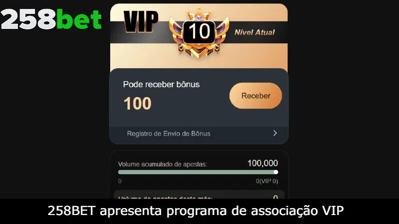 Apresentação o 258BET programa de associação VIP