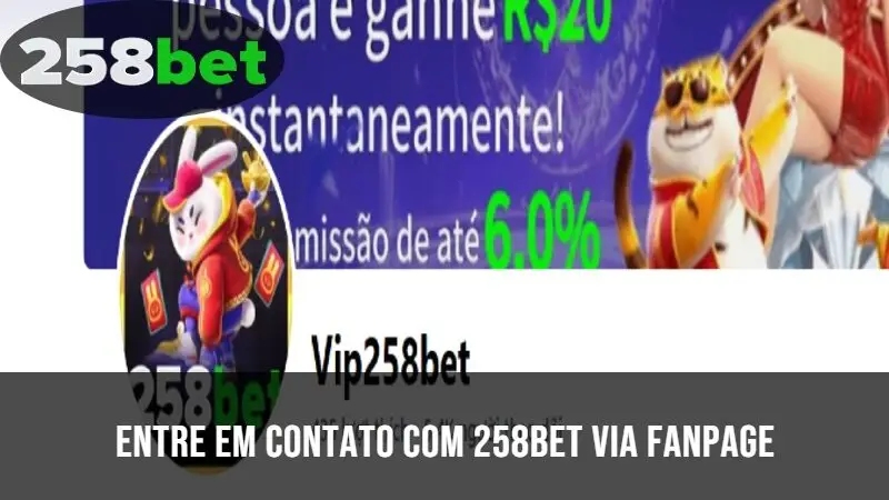Contato com o 258Bet via fanpage 